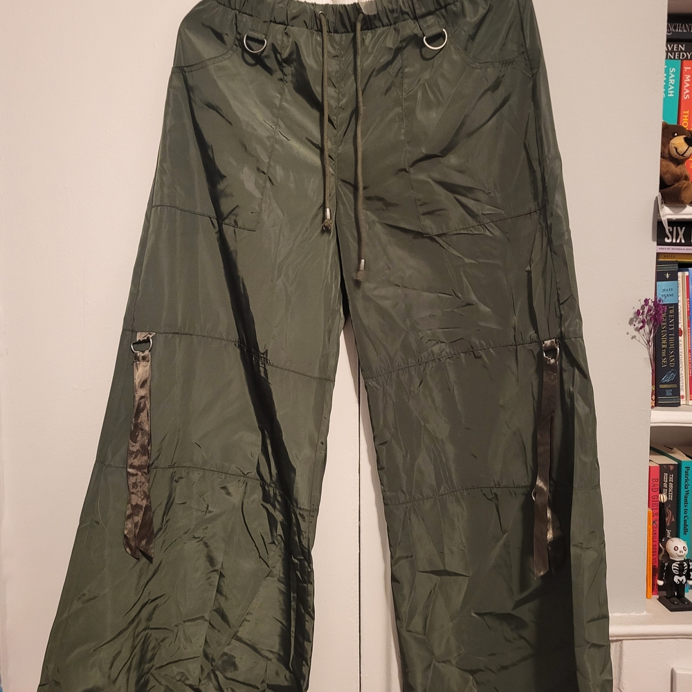 Dolls Kill Olive Wide Leg Pants